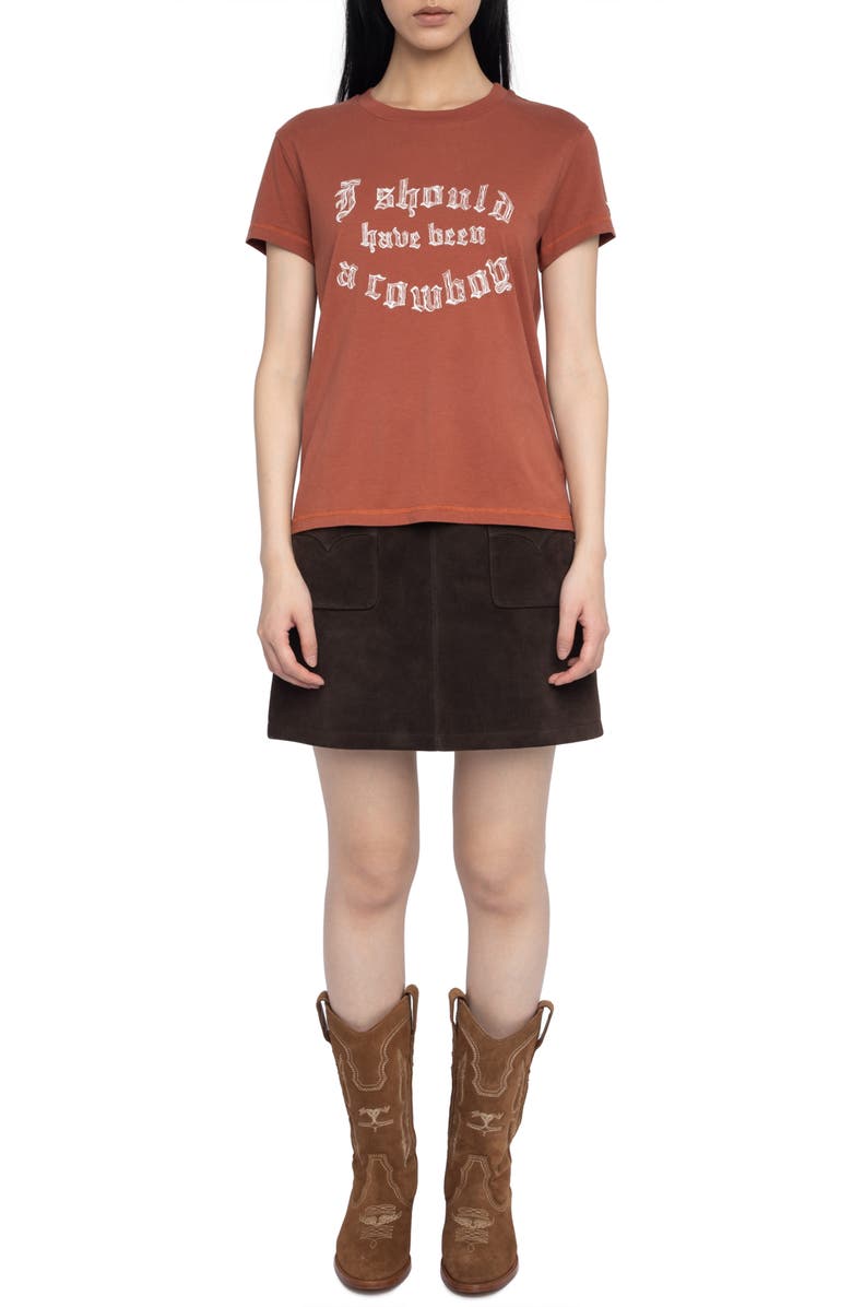 Zadig & Voltaire Walk Cowboy Embroidered T-Shirt, Alternate, color, 