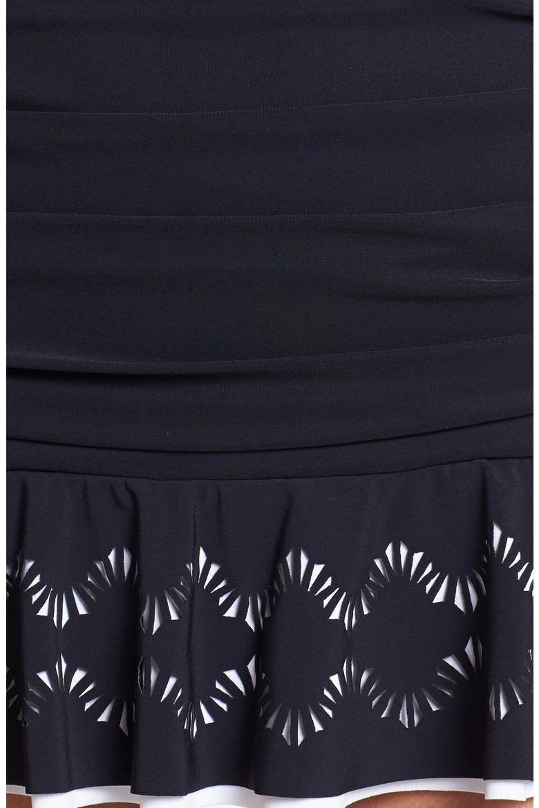 Bandeau Swimdress, Alternate, color, BLACK/ WHITE