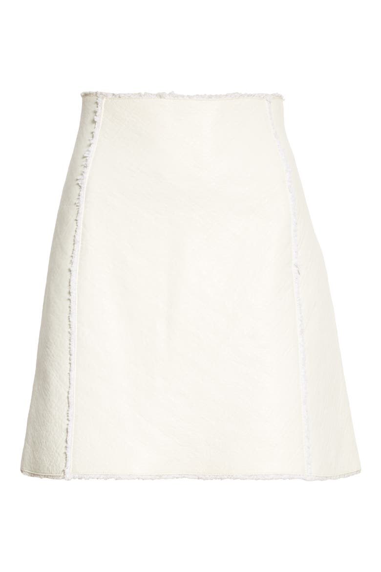 Leather & Tweed Bonded Miniskirt, Alternate, color, WHITE