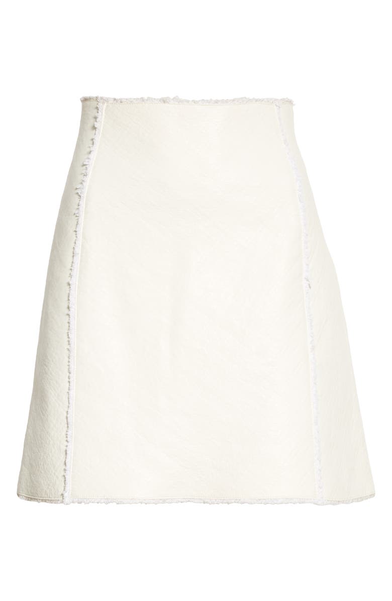 St. John Collection Leather & Tweed Bonded Miniskirt, Alternate, color, 