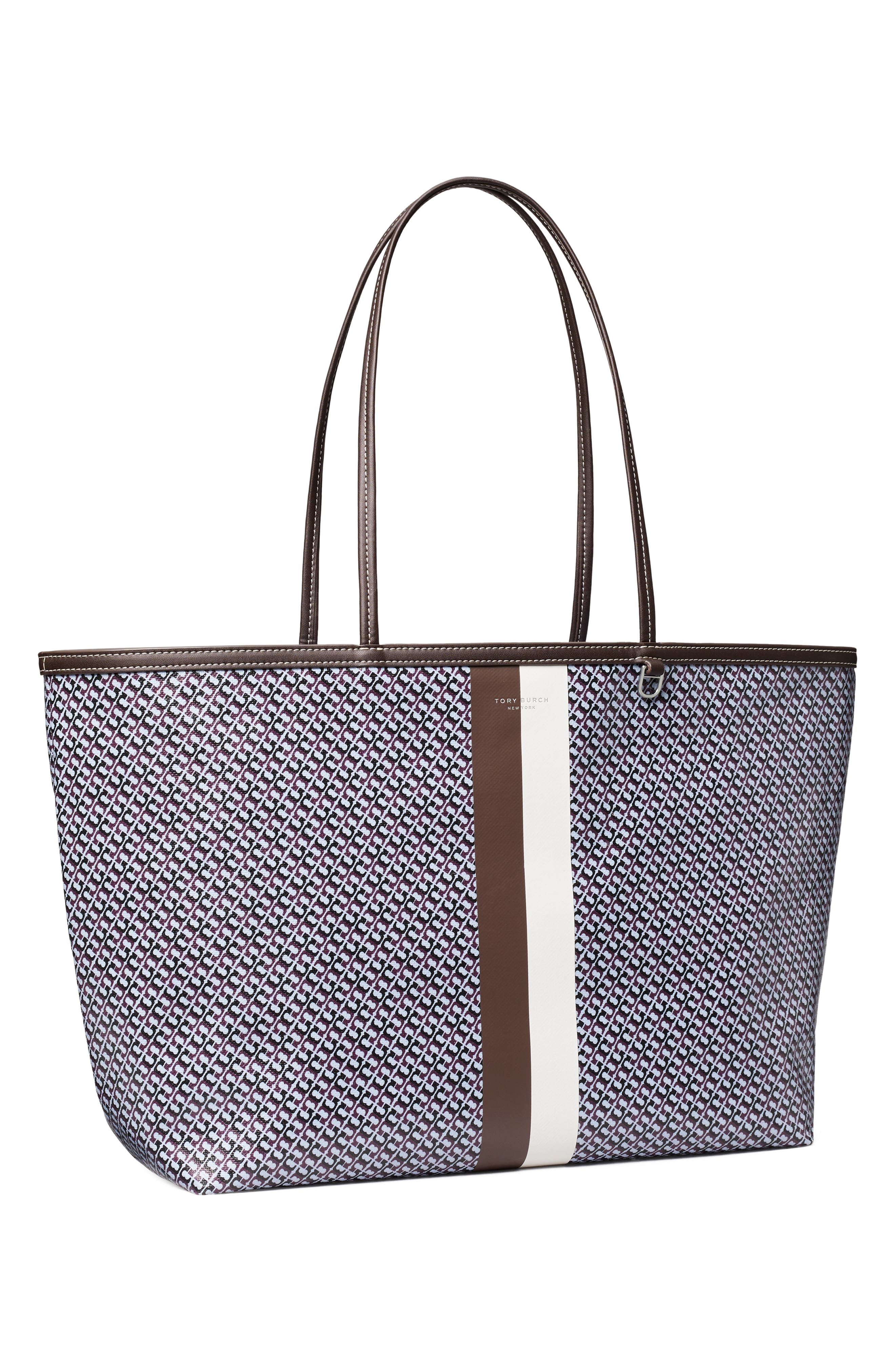 Tory Burch The Racer Tote, Alternate, color, Blue Printed