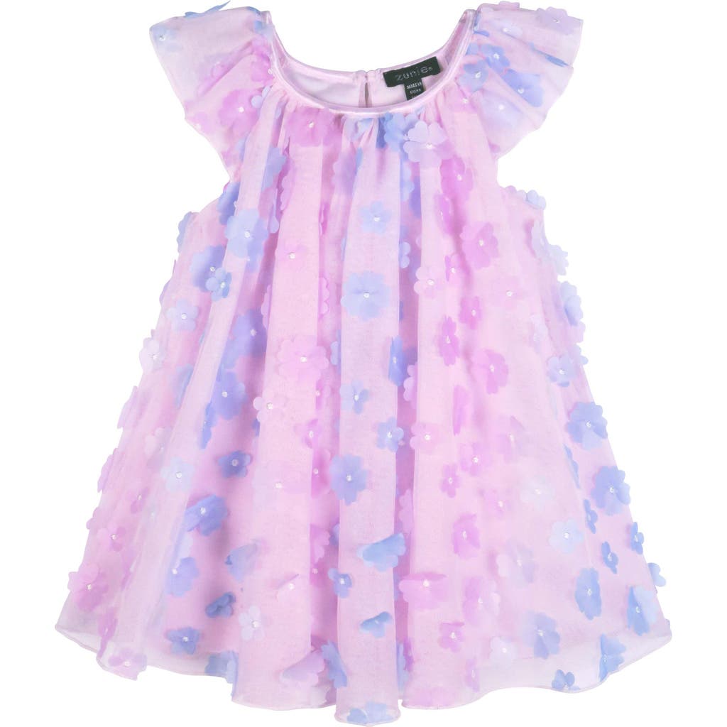 Zunie 3D Floral Appliqué Party Dress in Orchid  product