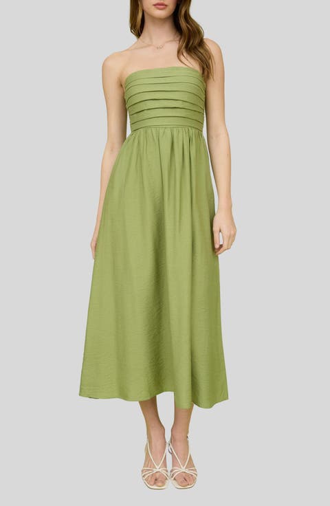 Strapless Midi Dress