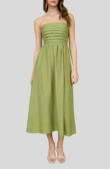 BLU PEPPER BLU PEPPER STRAPLESS MIDI DRESS