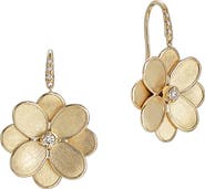 Marco Bicego Petali 18K Yellow Gold & Diamond Flower Earrings