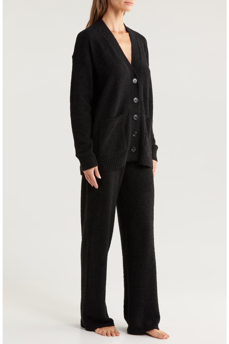 So Soft Cardigan & Lounge Pants Set, Alternate, color, BLACK
