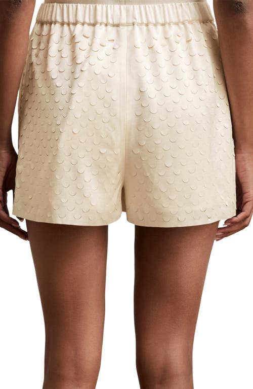 Reiss White Laser Cut Drawstring Shorts In Neutral