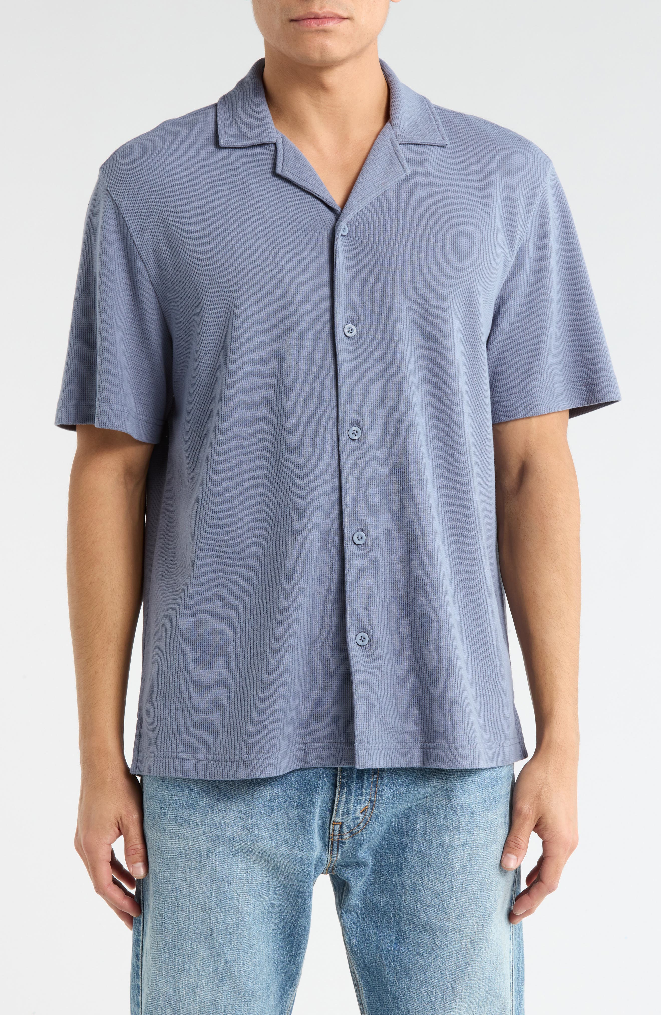 Thermal Knit Camp Shirt - image 3
