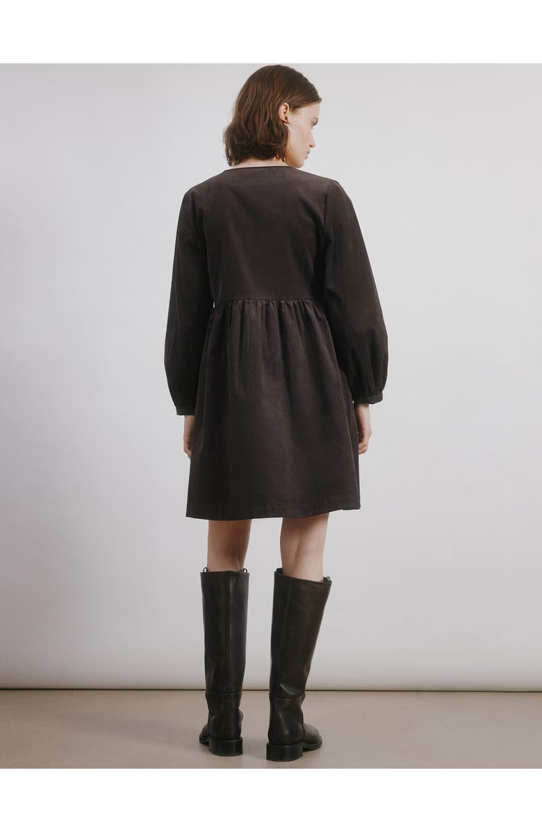 Albaray Short Cord Pocket Dress, Alternate, color, Chocolate