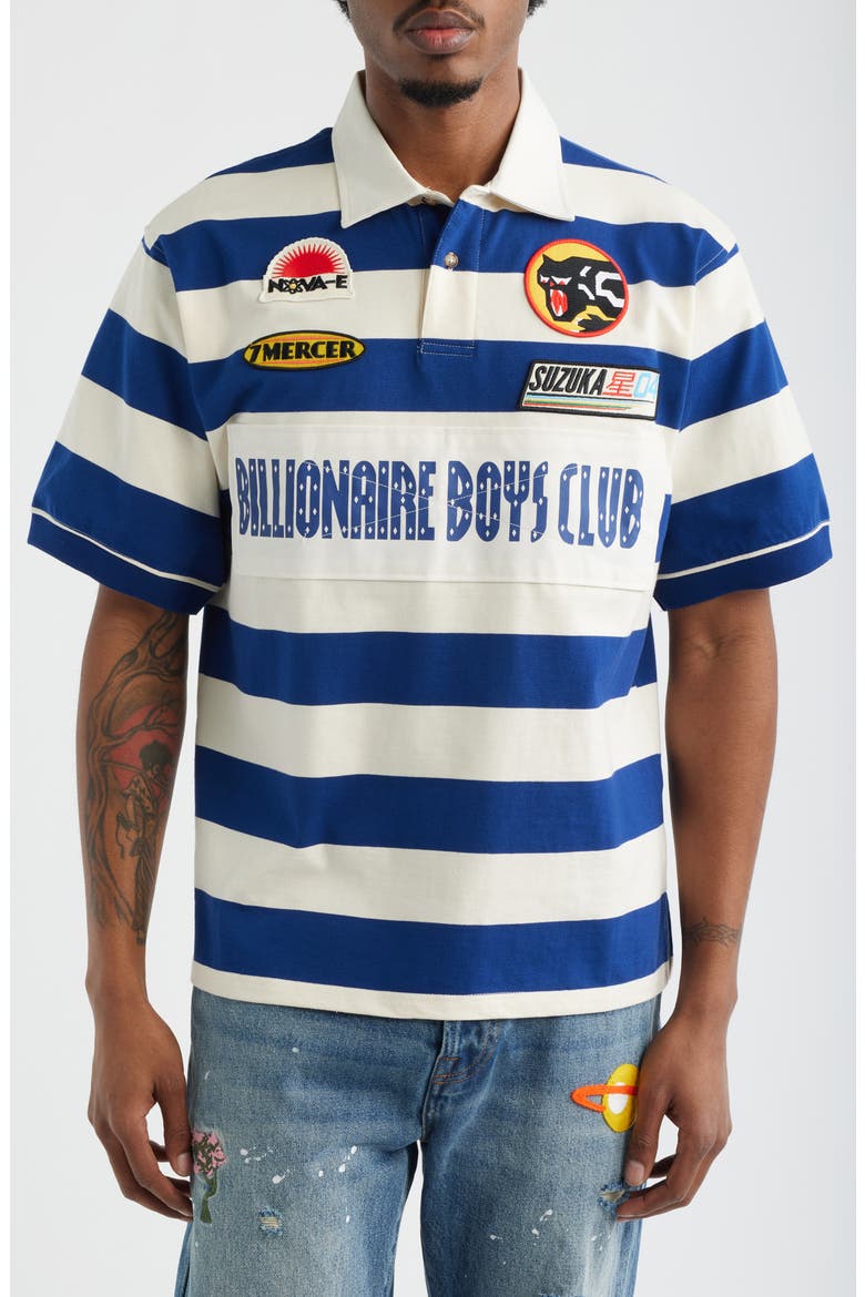 Trails Stripe Cotton Polo, Main, color, ECRU