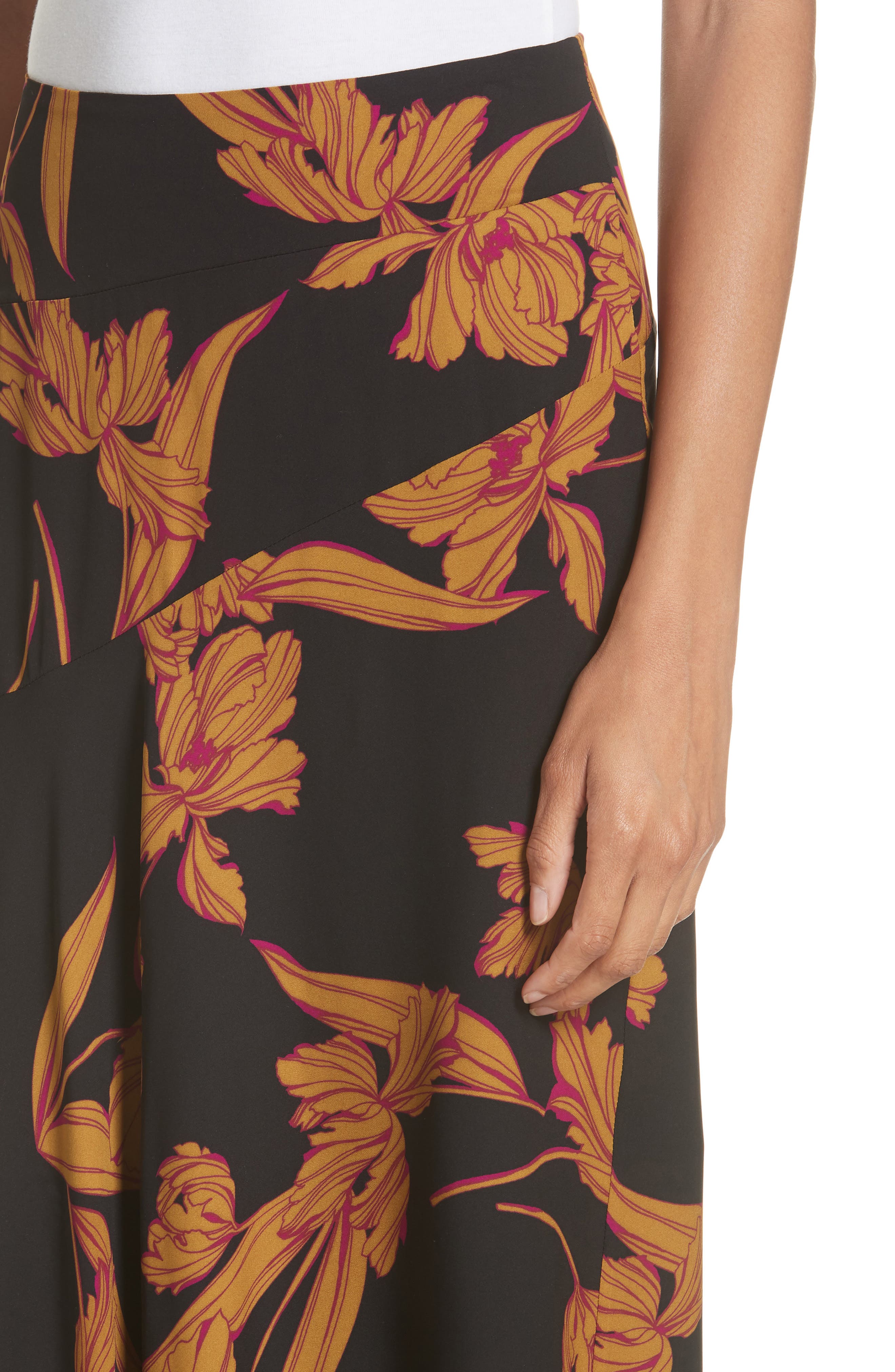 A.L.C. Lev Print Silk Midi Skirt (Women) | Nordstrom