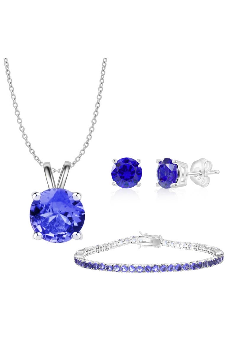 Created Tanzanite Jewelry Set, Main, color, Blue