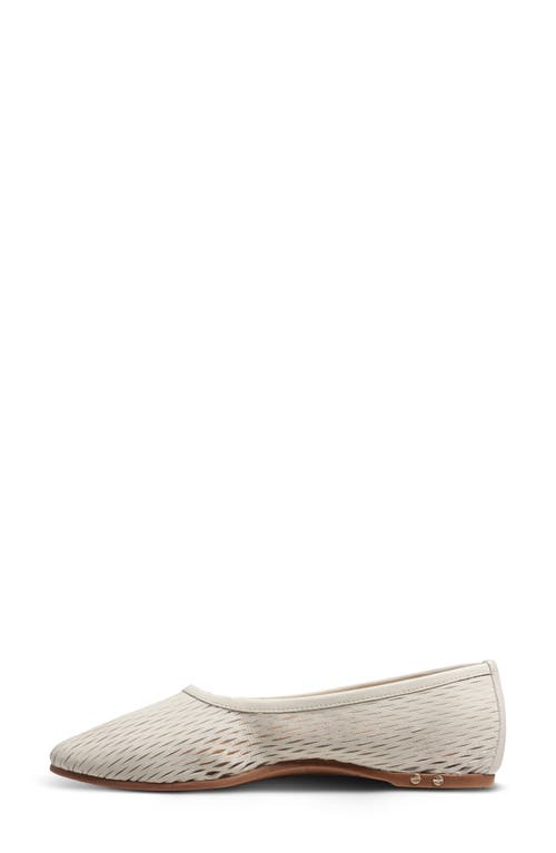 Beek Swiftlet Perforated Leather Ballet Flat In White