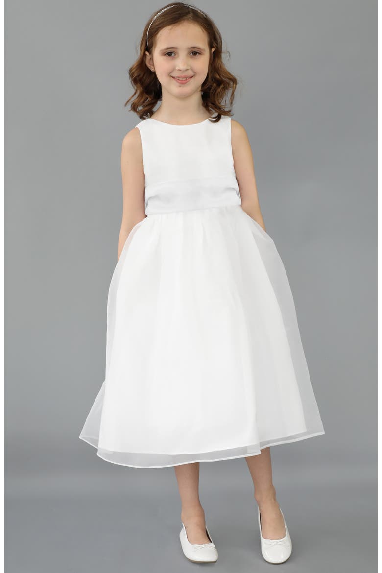 Sleeveless Organza Dress, Alternate, color, WHITE