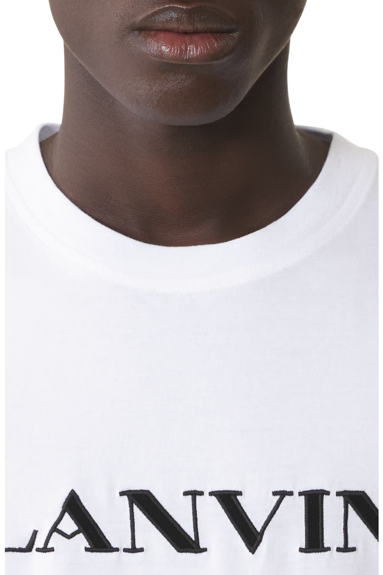 Embroidered Cotton T-Shirt, Alternate, color, Blanc Optique