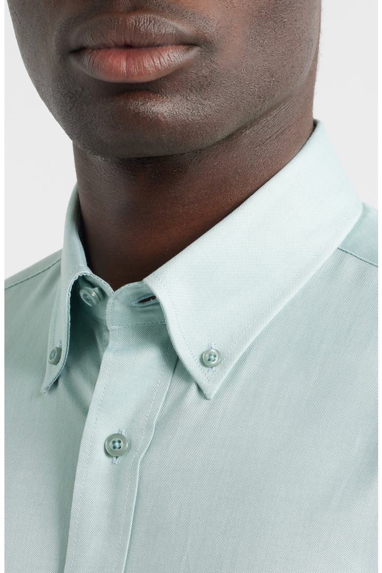 Regular Fit Light Green Cotton Button-Down Oxford Shirt, Alternate, color, GREEN
