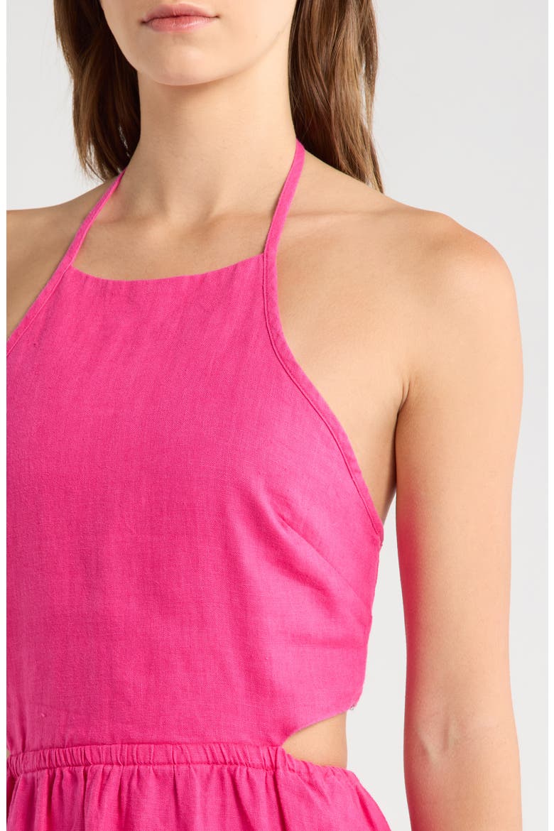 SoftWash Linen Halter Dress, Alternate, color, PINK GLOW