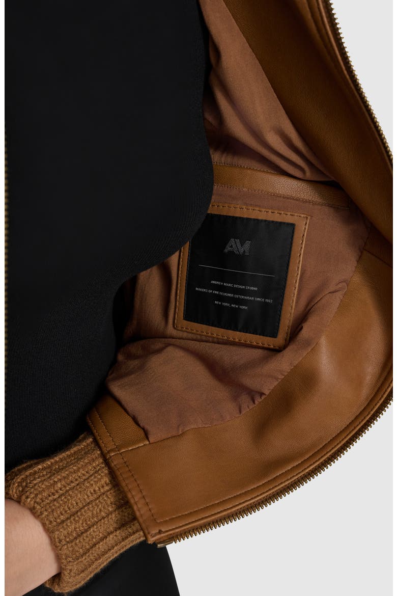 Beatrix Leather Jacket, Alternate, color, TAN