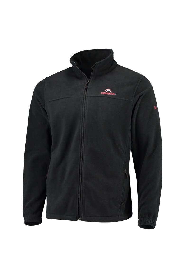Men's Columbia Black Georgia Bulldogs Flanker III Fleece Team Full-Zip Jacket, Alternate, color, Black