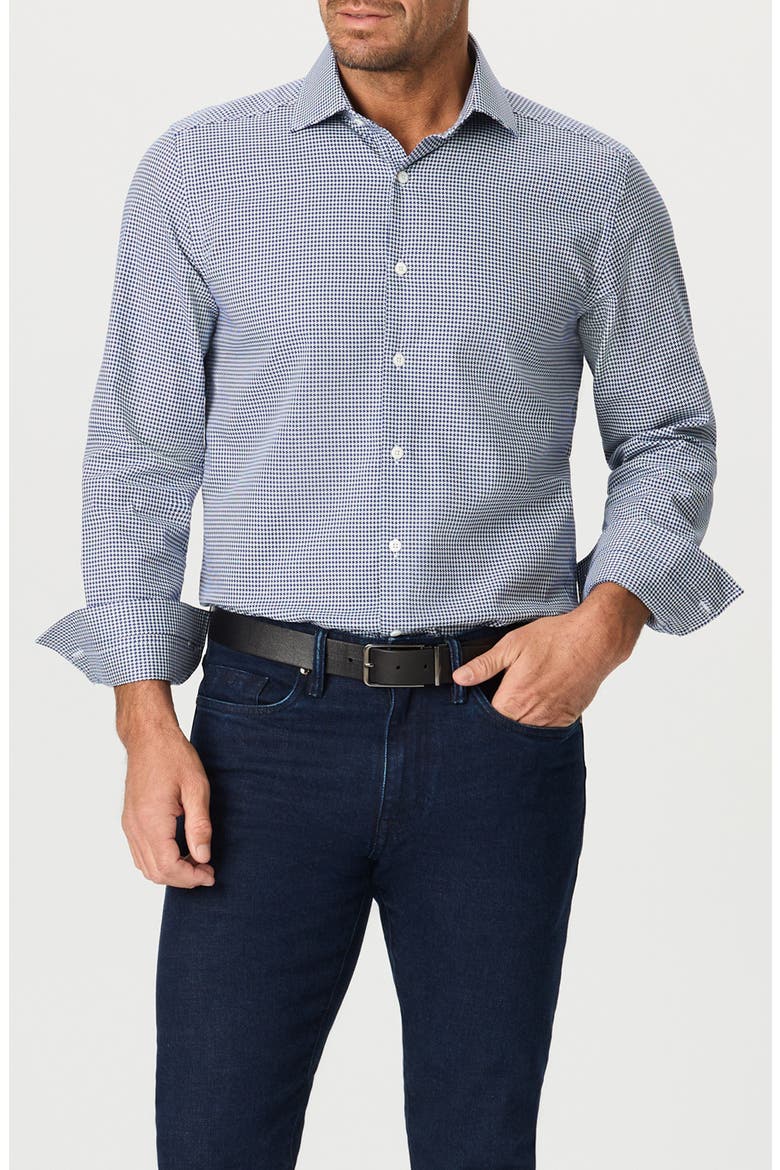 Parrett Cotton Button-Up Shirt, Main, color, NAVY