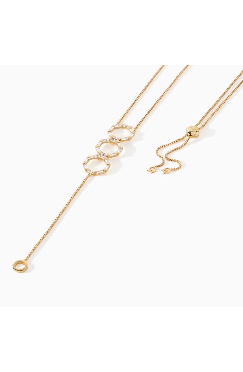 Ora Ana The Stella Lariat Necklace, Alternate, color, Gold/White Cz
