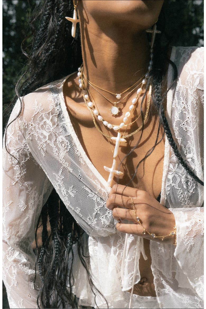 Sacred Sol Pendant Necklace, Alternate, color, GOLD
