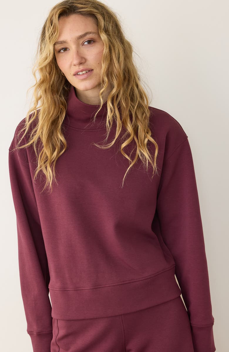 Marine Layer Nova Mock Neck Sweatshirt, Alternate, color, Fig