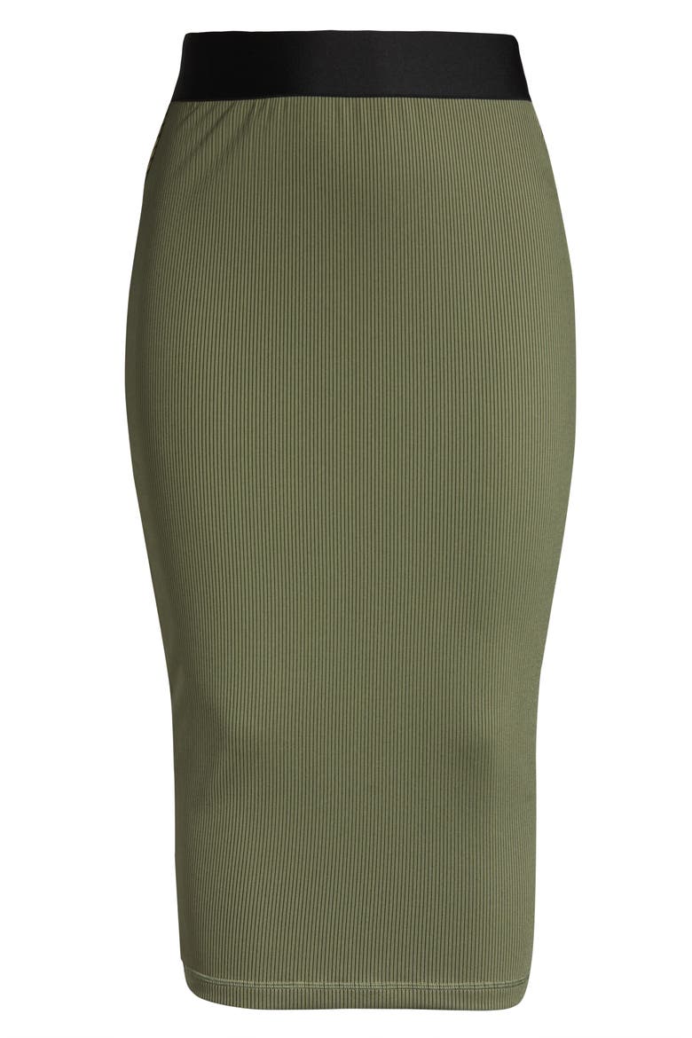 x Cardi B Rib Skirt, Main, color, GREEN/ BLACK