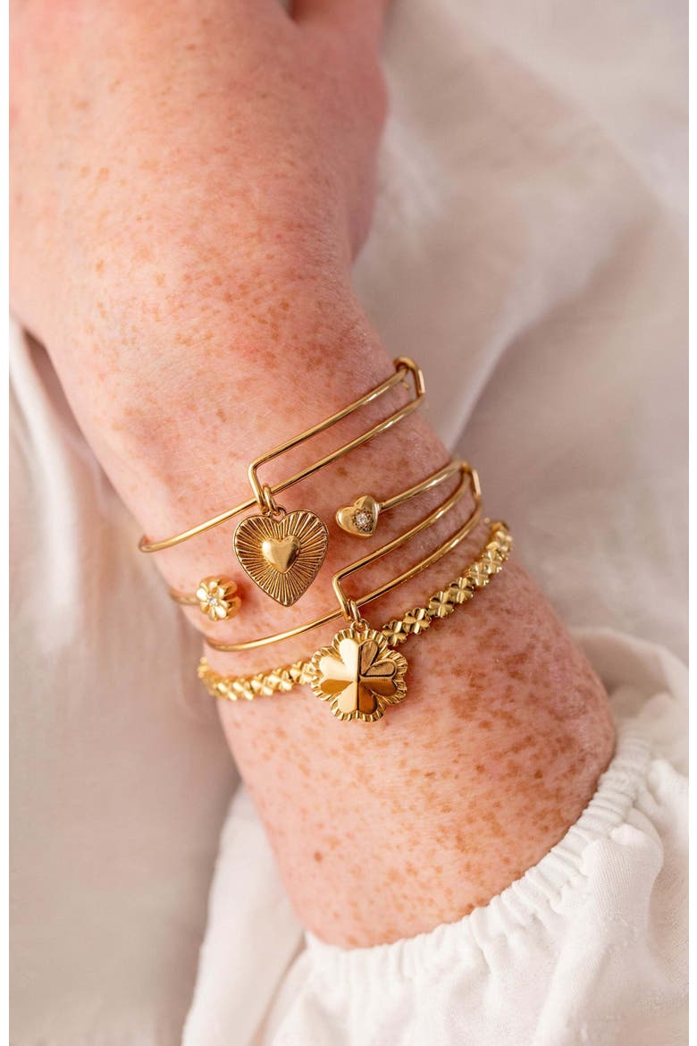 Lucky Clover Tennis Bracelet, Alternate, color, Gold