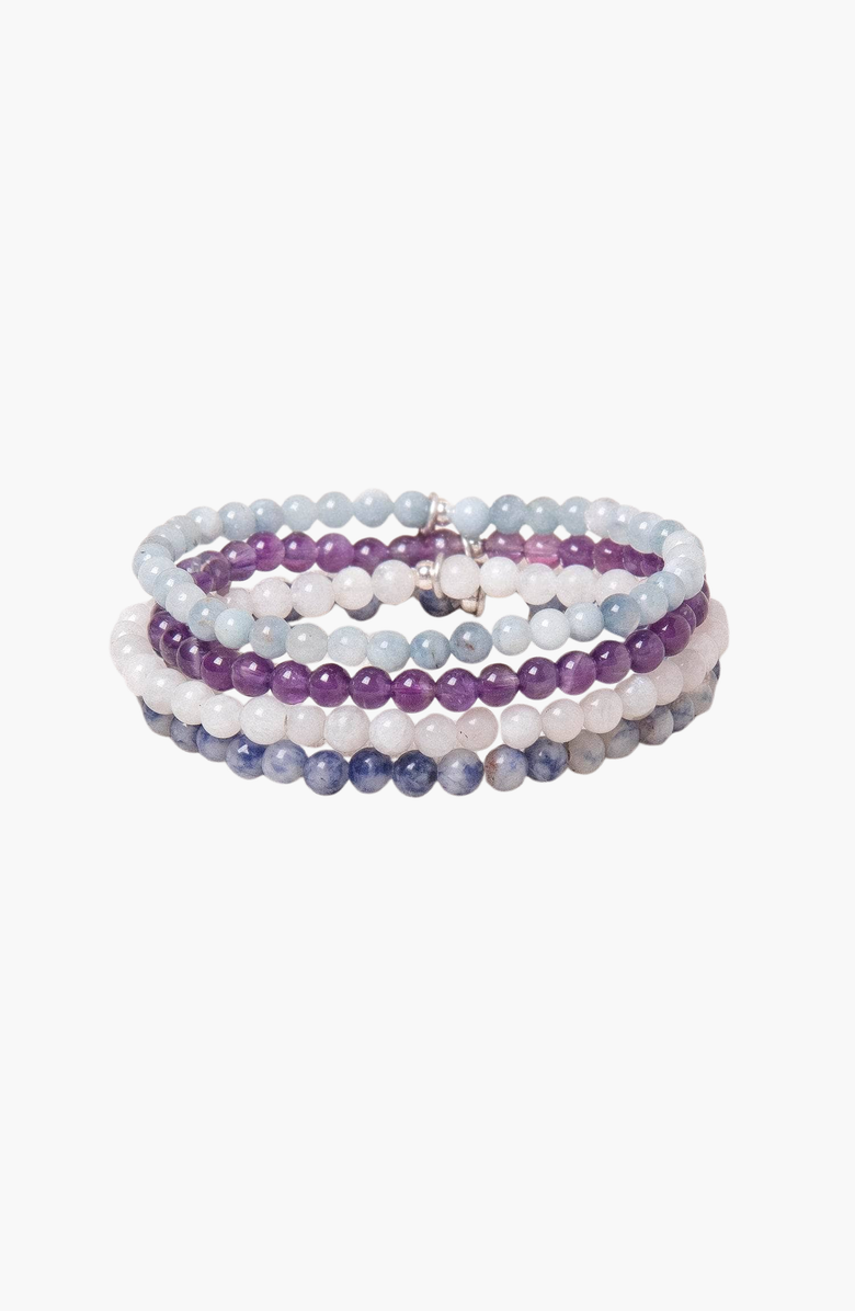 Tiny Rituals Pisces Bracelet Set, Main, color, Purple / Blue / White
