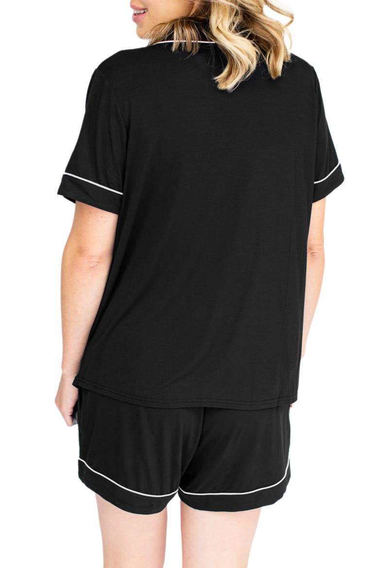 Clea Short Sleeve Pajama Set, Alternate, color, BLACK
