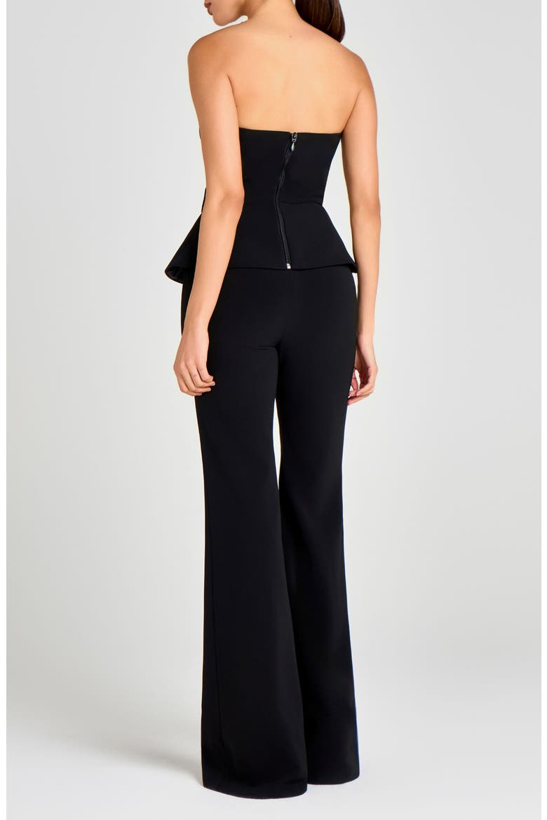 Taylor Satin Lapel Strapless Top, Alternate, color, BLACK