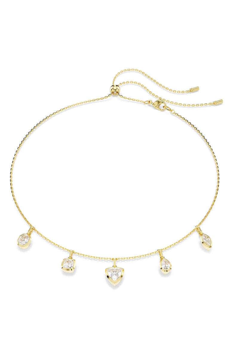 Swarovski Imber Crystal Charm Necklace, Main, color, White/ Gold