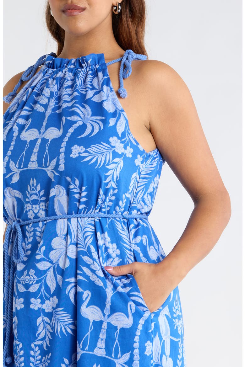 Kimana Floral Cotton Maxi Dress, Alternate, color, COBALT-COMBO
