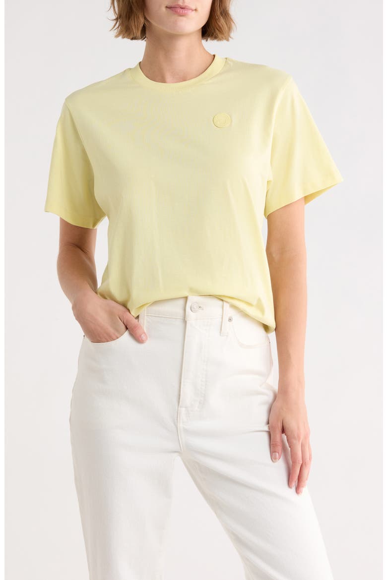 Crewneck Short Sleeve Cotton T-Shirt, Main, color, LIGHT/ PASTEL YELLOW