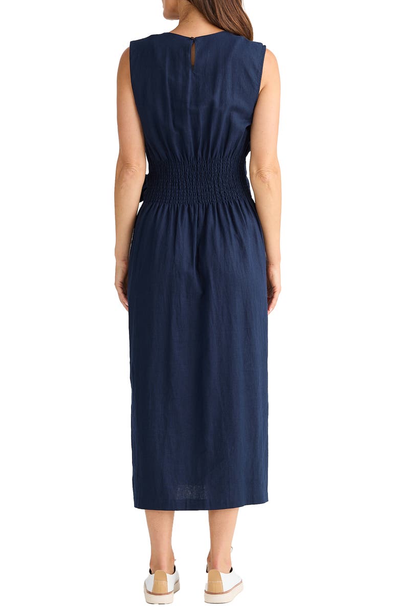 Brave+True Turning Point Tie Waist Midi Dress, Alternate, color, Navy