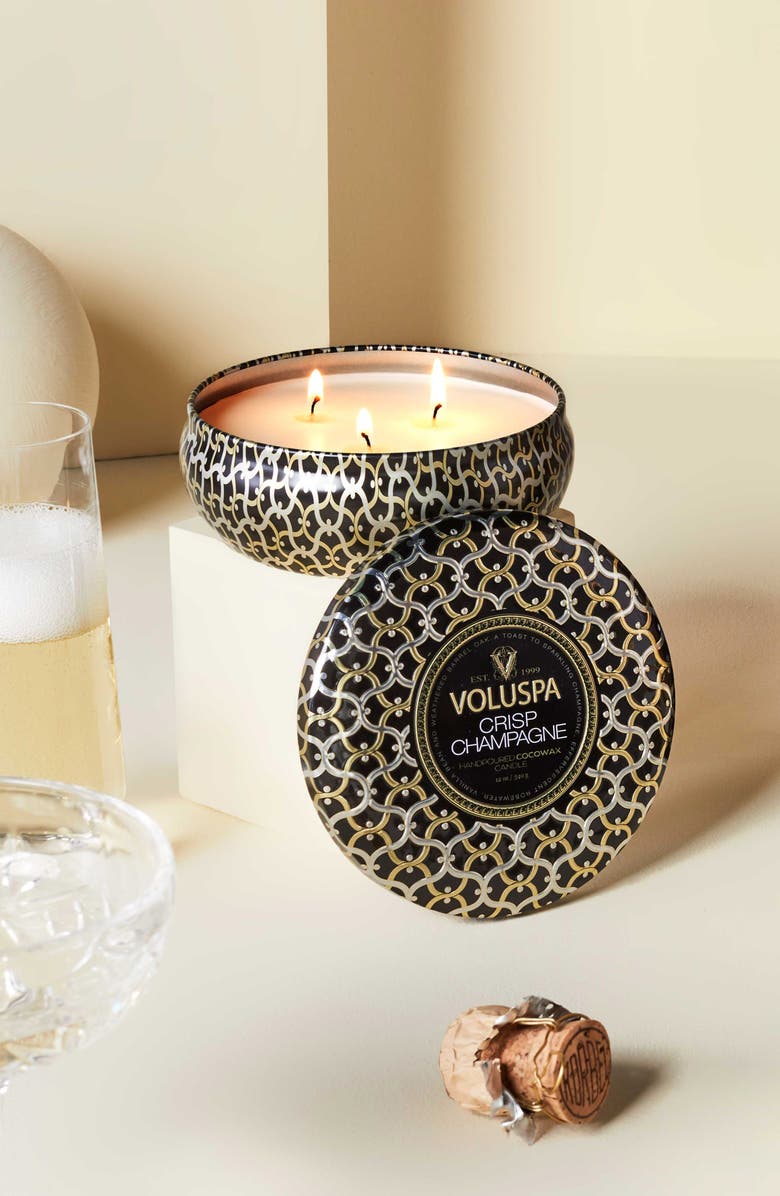 Voluspa Crisp Champagne 3-Wick Tin Candle, Alternate, color, Crisp Champagne