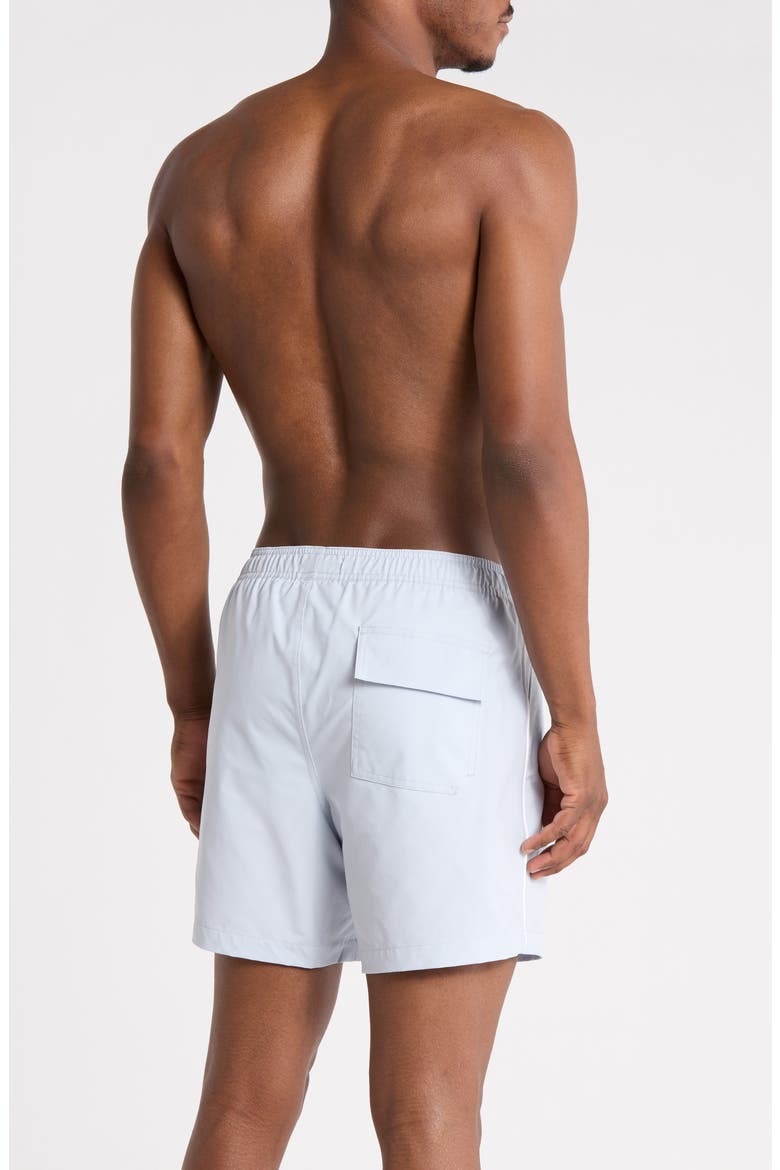 Piped Swim Shorts, Alternate, color, PLAYA BLUE
