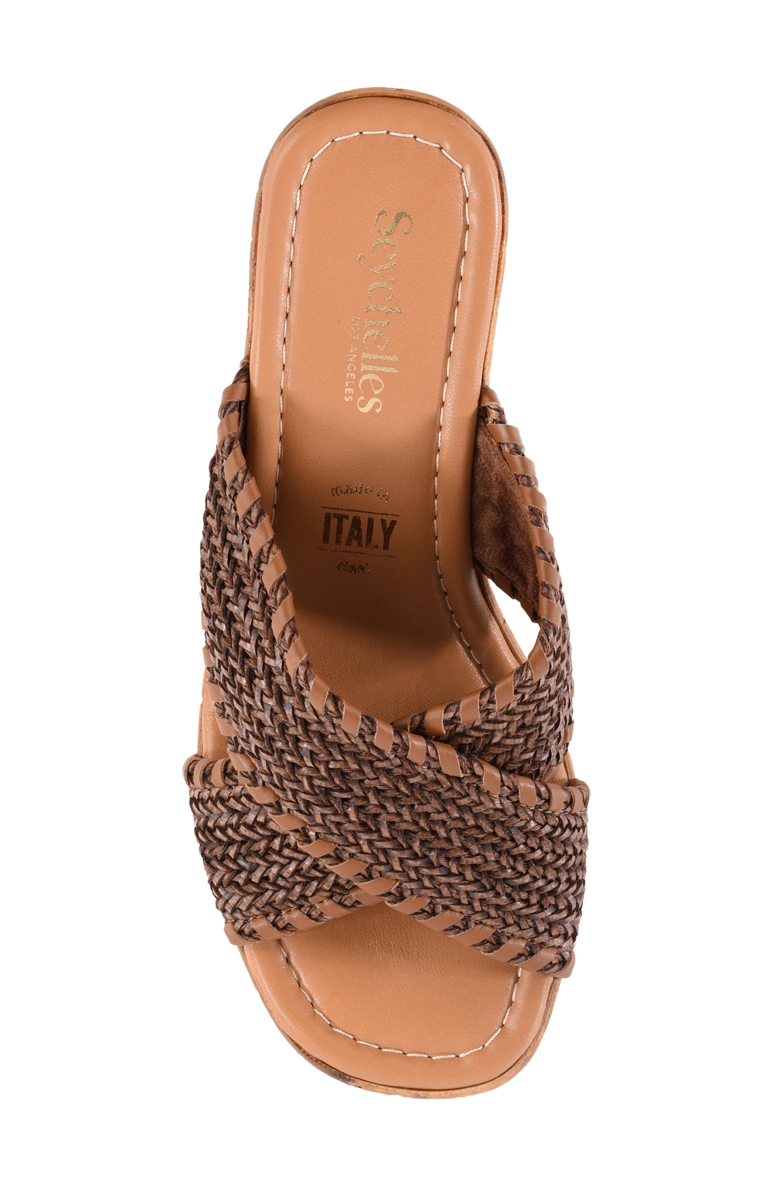 Encore Platform Slide Sandal, Alternate, color, BROWN