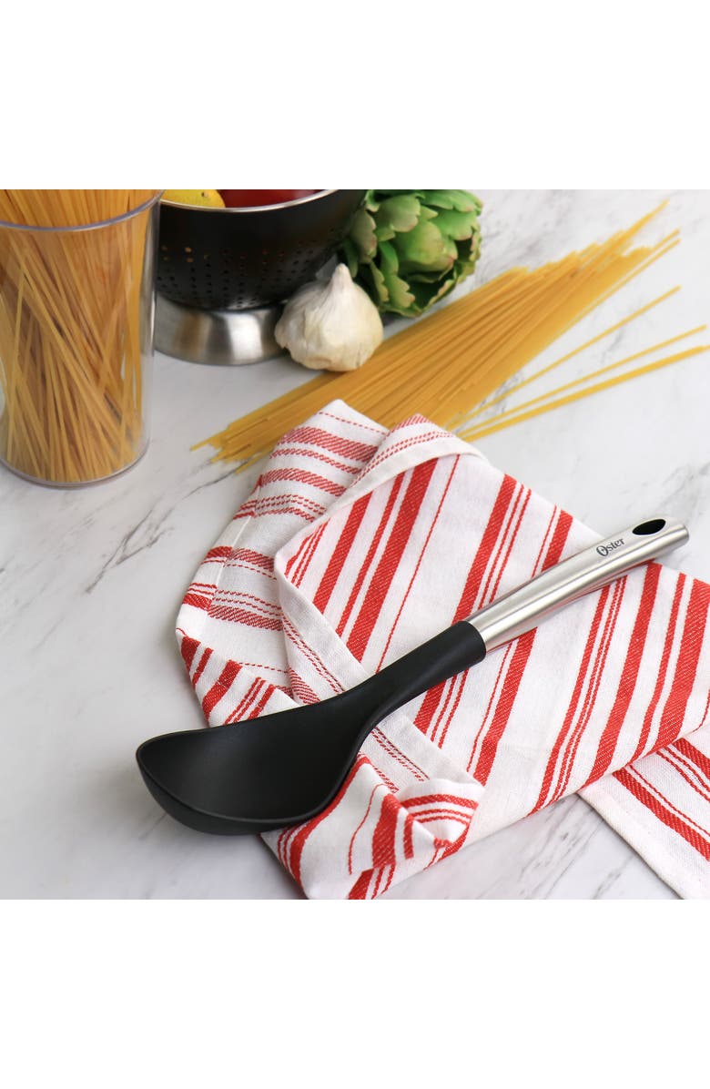 OSTER Baldwyn Stainless Steel and Nylon Solid Spoon, Alternate, color, Black