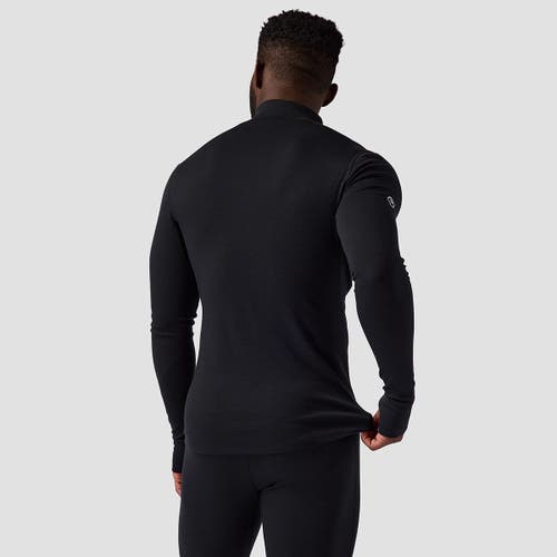 Backcountry Cedars Rws Merino Mid-wt Baselayer 1/4-zip Top In Black