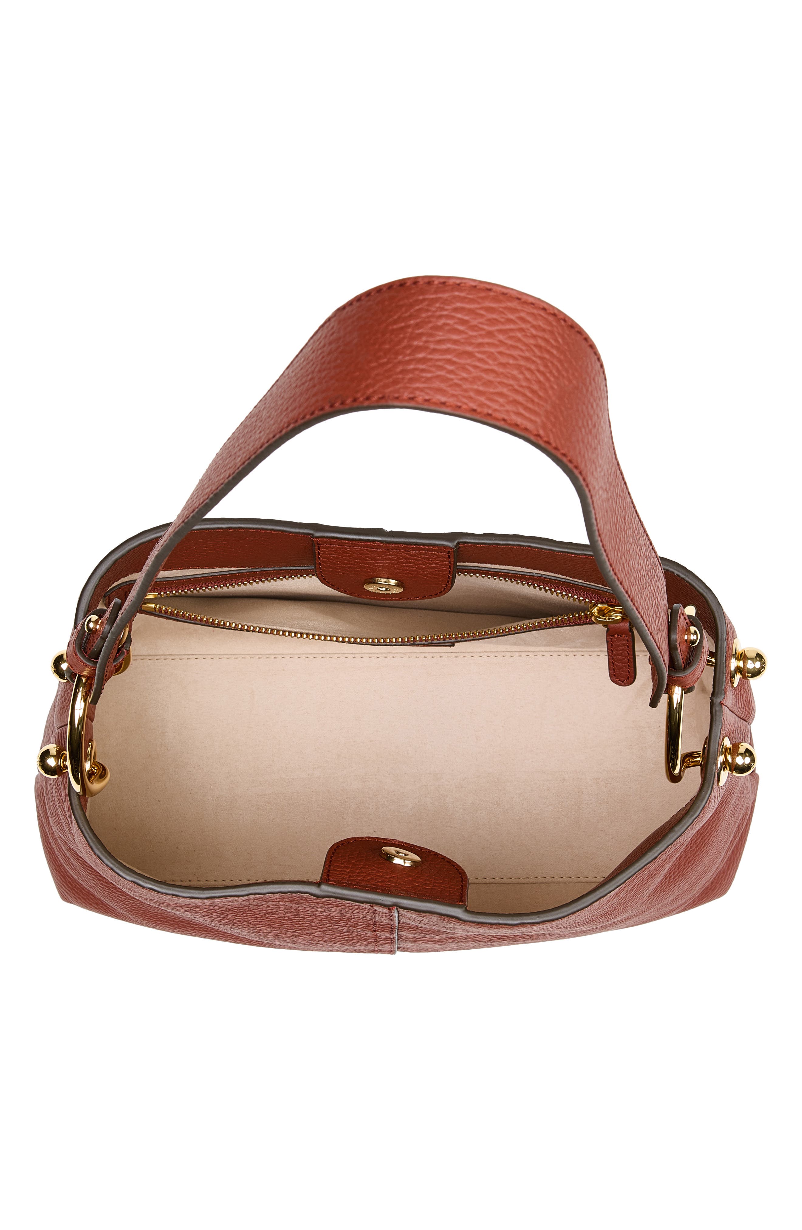 Lana Leather Hobo Bag, Alternate, color, WALNUT