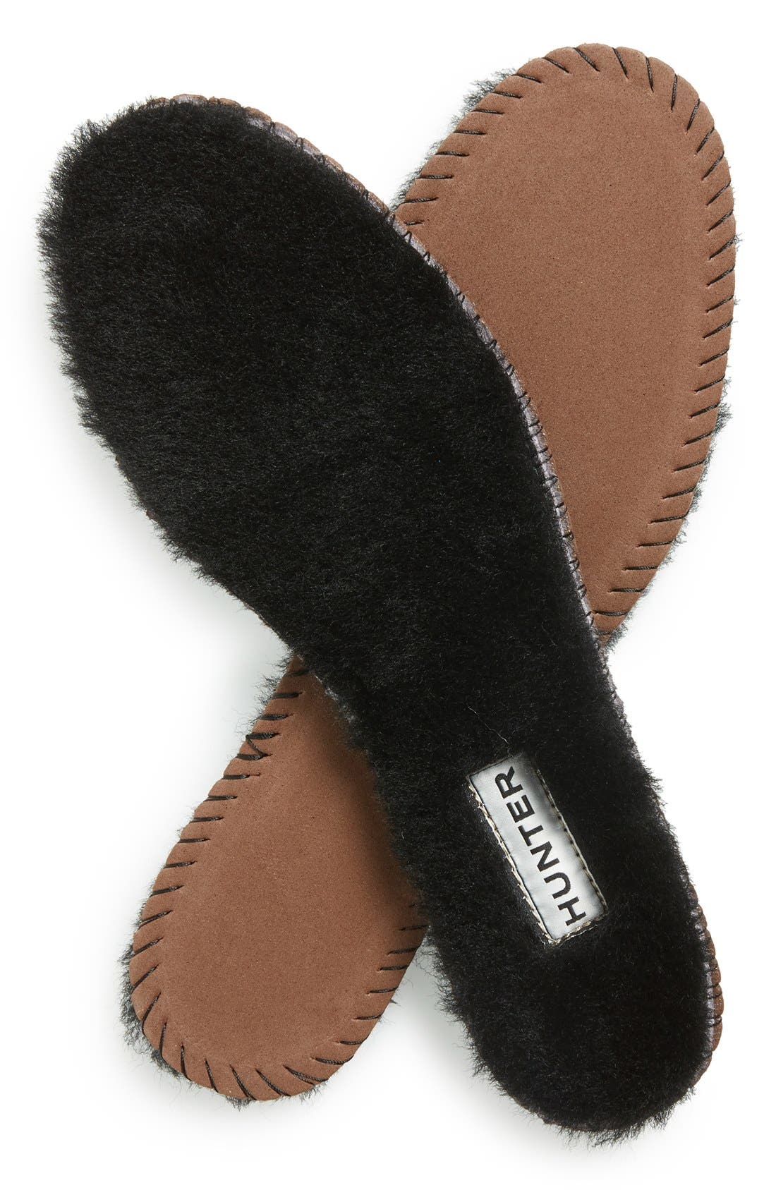 Genuine Shearling Insoles, Main, color, BLACK