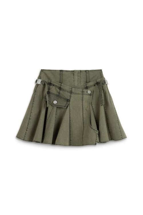 Shop Nocturne Pleated Mini Skirt In Khaki