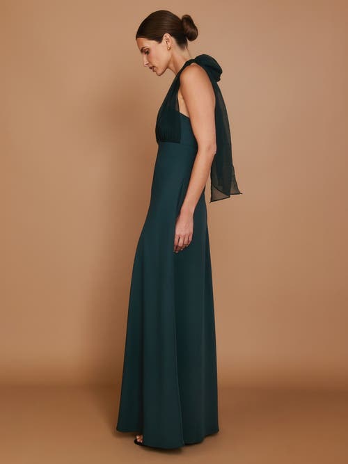 Six Stories Organza Halter Neck Maxi Dress In Black