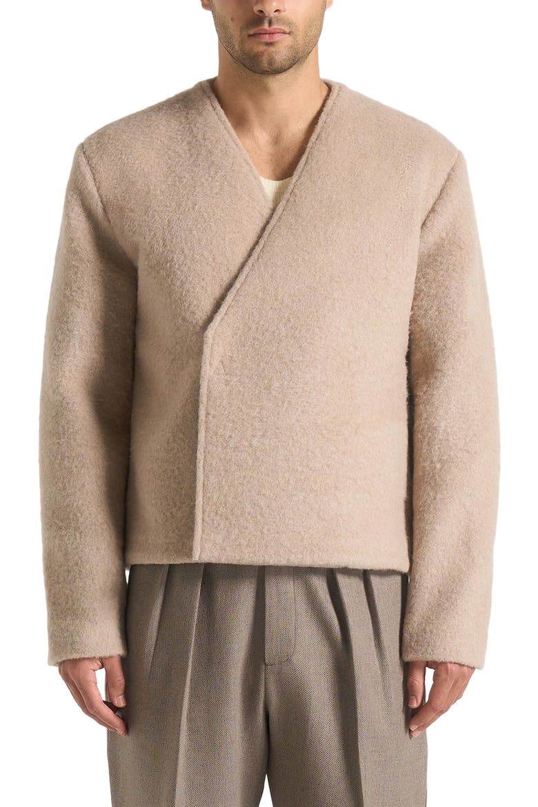 Loris Minimal Wool Jacket, Alternate, color, Beige