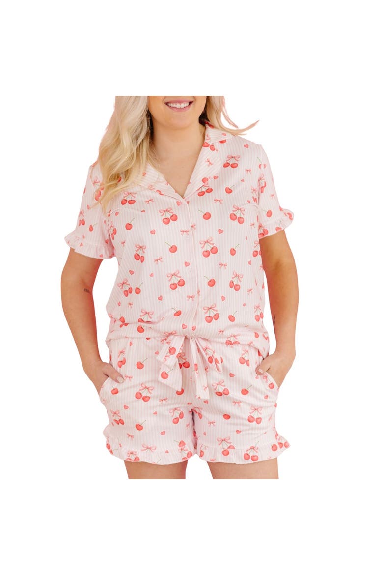 Cherry Bows Women's Two-Piece Set, Alternate, color, Soft Pink
