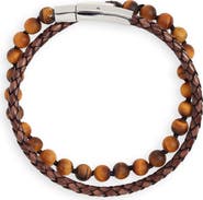 Jonas Studio Hand Knotted Tiger's Eye & Leather Bracelet