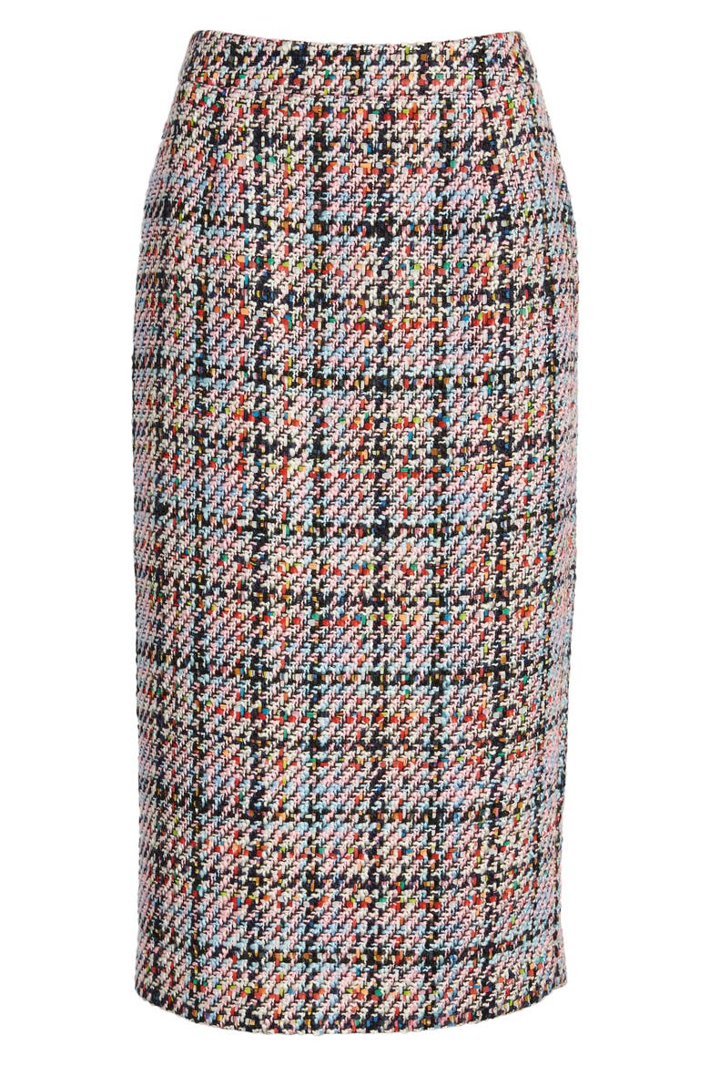 Tweed Midi Skirt, Alternate, color, PINK MULTI TWEED