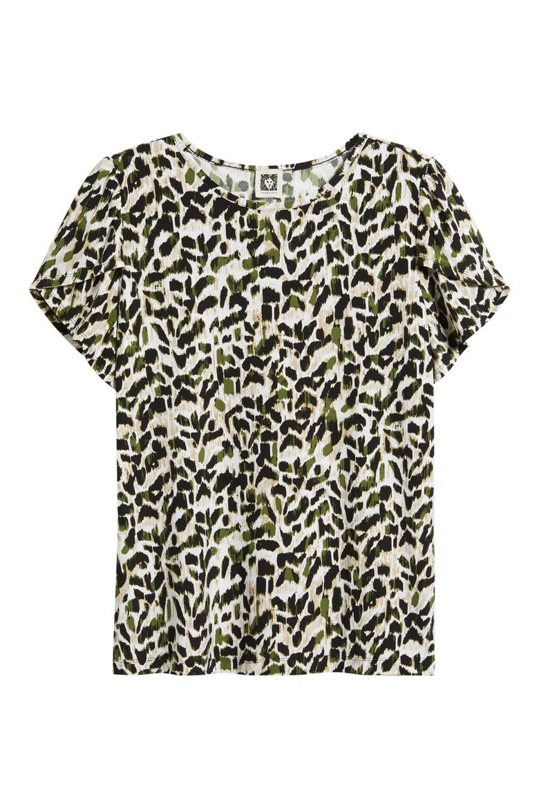 Animal Spot Tulip Sleeve Top, Alternate, color, BAY LEAF MULTI